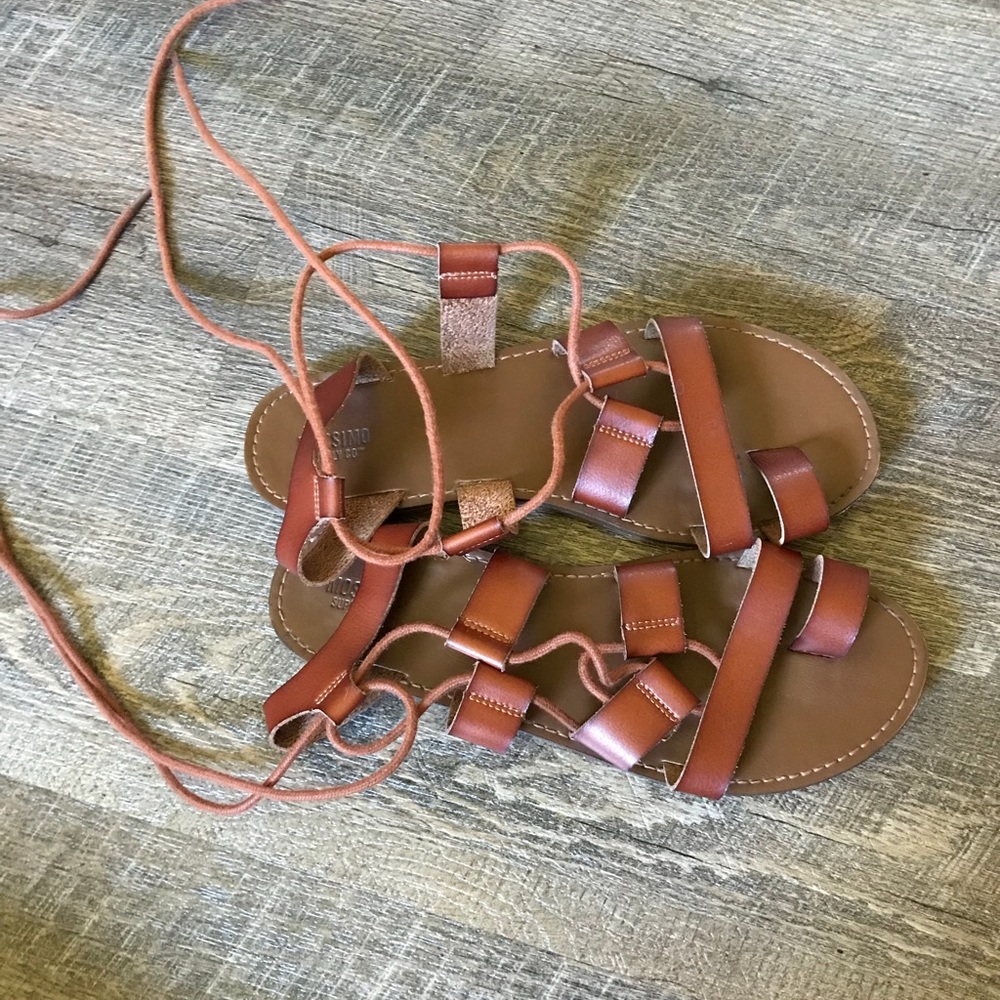Lace up sandals worn twice!